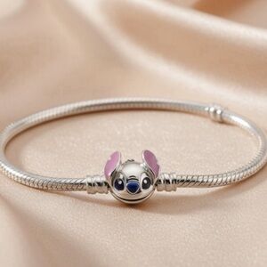 Pandora Silver Bracelet with Pink-Eared Charm